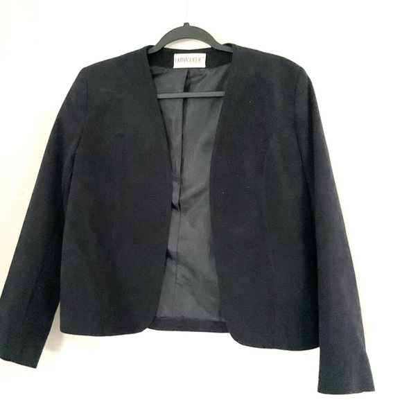 ✨Vintage✨ 70s Count Romi Ultrasuede Black Blazer Union Label Size 6 - Picture 14 of 14